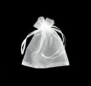 Organza - chiffonpose. Hvid. 70 mm. 10 stk.